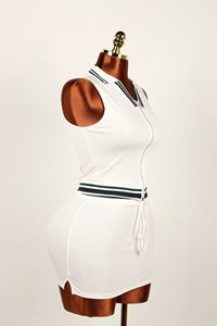 2025 conjuntos de dos piezas para <span class=keywords><strong>mujer</strong></span>, Jersey básico, ropa de descanso, <span class=keywords><strong>Polo</strong></span> en contraste, detalles de tuberías, chaqueta con cremallera, chaleco, conjunto de falda - Product Image 2