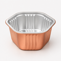 Nouveaux bols de cuisson jetables en aluminium ronds avec couvercle en feuille d'or, emballage alimentaire de qualité supérieure pour traiteur et desserts
