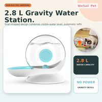 Distributeur d'eau pliable en plastique pour animaux de compagnie OEM ODM 2800 ml avec filtre amovible et bol intégré, à gravité et design escargot