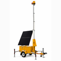 Plateforme de surveillance mobile hors réseau avec énergie solaire hybride, batterie LFP 8 kWh et mât galvanisé de 6,3 m