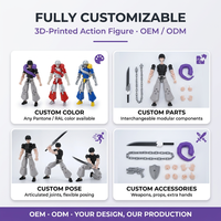 Modèle de jouet guerrier serpent imprimé en 3D FDM tendance, entièrement articulé, plus de 100 poses, décor de bureau à collectionner, vente en gros OEM ODM
