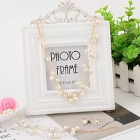 Ensemble de bijoux de mariée pour femmes, 3 pièces, collier, boucles d'oreilles et bracelet en perles de verre, blanc, multicouche, empilé, pour mariage et fête