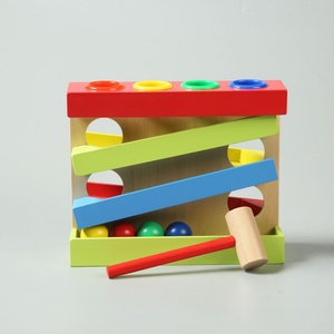 Jouet éducatif en bois à quatre niveaux pour bébés de 0 à 24 mois, unisexe, avec boules qui tombent et suivi des trajectoires - Product Image 3