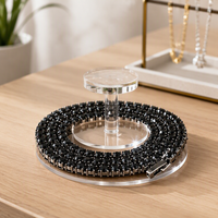 Chaîne de tennis noire NL2021-4 en alliage de 4 mm, couleur noire, pour hommes, collier hip-hop de 5 mm, bijoux de mode, chaîne de tennis