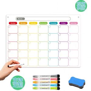 Calendrier magnétique personnalisé pour réfrigérateur, tableau blanc magnétique mural, autocollant d'apprentissage, planificateur mensuel, tableau de messages hebdomadaire - Product Image 3
