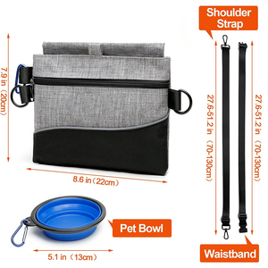 Bolsa de tratamiento para perros con cierre magnético, porta comida para cachorros con bolsillo interior impermeable extraíble - Product Image 4