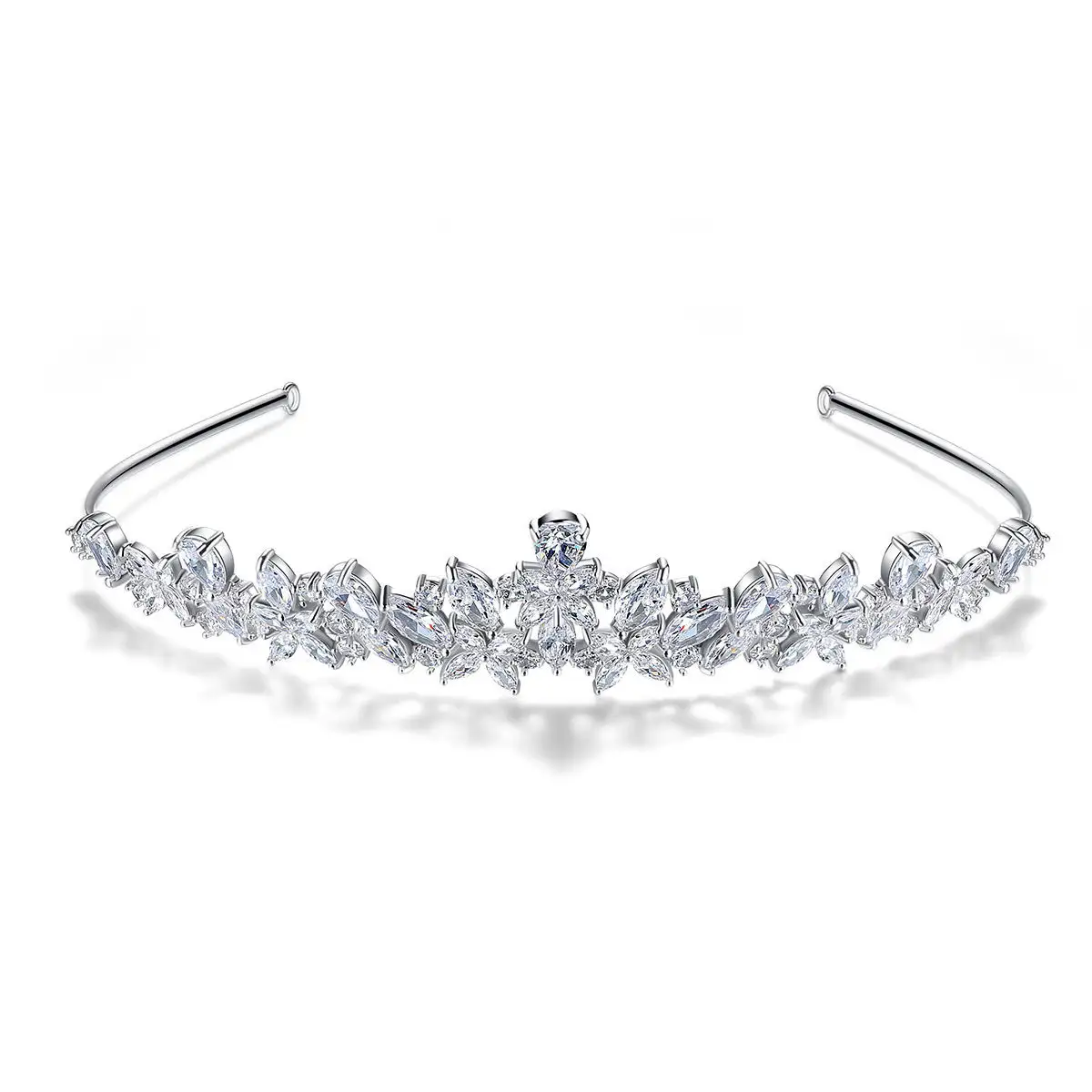 Großhandel Luxus Hochzeit Haarschmuck Prinzessin Königin Festzug Cz Blume Stirnband Zirkon eingelegte Diademe Kronen für Kinder Braut