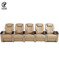 Muebles de cine comerciales modernos al por mayor, sofá VIP reclinable multifuncional con portavasos, asiento de cine en casa de lujo