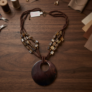 สร้อยคอแฟชั่นประดับมุกอิตาลีทำมือ เซรามิก และปะการัง # 220 - Product Image 2