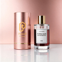 Botol Parfum Kaca Mewah Berat Bentuk Silinder 30ml 50ml 100ml Botol Parfum Kaca Kosong Dengan Tutup Emas