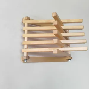 Stendibiancheria in Legno Autoportante Salvaspazio, Stendino con Cesto, Porta Asciugamani in Legno Massiccio - Product Image 2