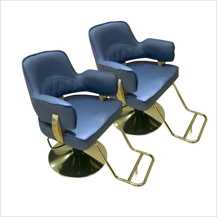 Yüksekliği ayarlanabilir saç kuaförlük mobilya stilist güzellik salon sandalyesi mavi