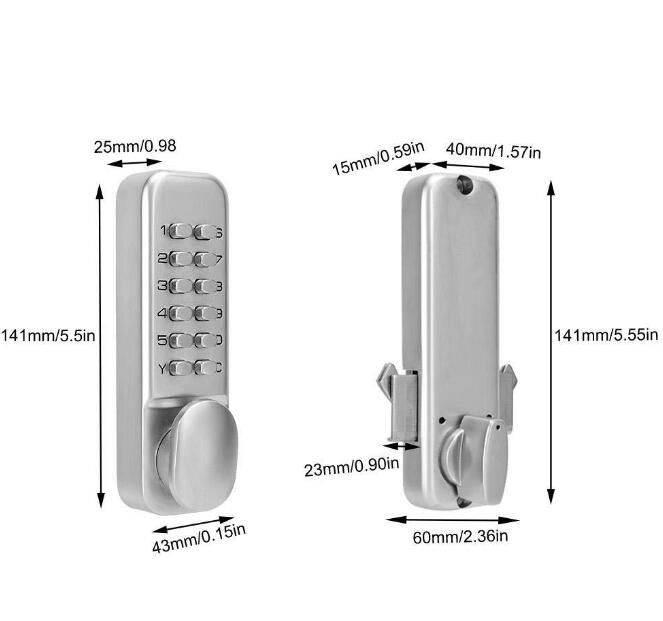 FS6998 New waterproof glass door lock combination button aluminum art sliding door outdoor mechanical password lock