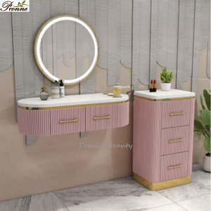 Barbería Popular Bloqueo Montaje en pared Espejo Peluquería Estilismo Peluquería Estación Negro - Product Image 6