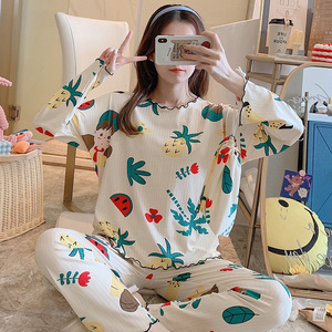 2021 Korean 2 Pieces Pyjamas Girls Cartoon Sleepwear Pajamas Girls Sleepwear