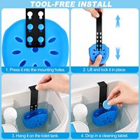 Support réglable pour tablettes nettoyantes et désinfectantes pour réservoir de toilettes