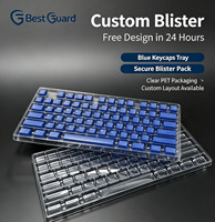 Bandeja de Almacenamiento para Teclas de Teclado Mecánico, Personalizada, Transparente, Reciclable, de PET, Embalaje al Vacío para Venta Minorista
