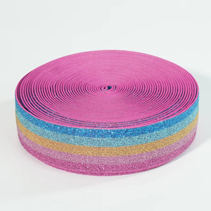 Bande élastique décorative unie Aoya en fil d'or et d'argent pour côtés de pantalon, en polyester/nylon, ajustement confortable pour vêtements de maison - Product Image 1