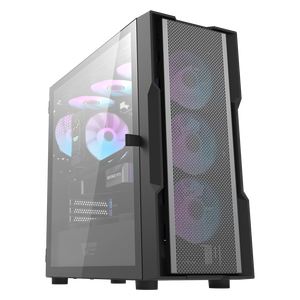 เคสคอมพิวเตอร์และเคสตั้งโต๊ะแบบกระจกด้านข้างสำหรับเล่นเกม รองรับ 360 Cooler พร้อมแผงด้านหน้าแบบตาข่าย - Product Image 6