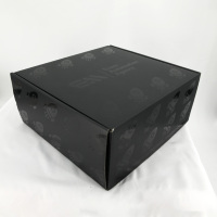 Échantillon gratuit chaud noir Uv Logo mystère carton pliable livraison de colis boîtes personnalisées emballage pour boîte d'expédition avec logo