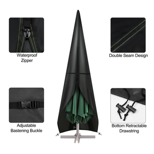 Funda para Sombrilla de Patio Basics, Tela Impermeable <span class=keywords><strong>que</strong></span> Protege Contra la Lluvia y los Rayos UV, Protección para Todas las Estaciones, Negra - Product Image 5