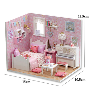 Casa delle Bambole <span class=keywords><strong>in</strong></span> Miniatura, Kit di Montaggio Puzzle 3D, Giocattolo Fai-da-Te, Decorazione Creativa <span class=keywords><strong>per</strong></span> Camera da Letto, Mobili <span class=keywords><strong>in</strong></span> <span class=keywords><strong>Legno</strong></span> Artigianali - Product Image 5