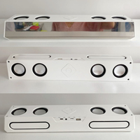 Miroir LED avec effets sonores stéréo A4, basses sans fil, miroir de bureau, entrée ligne, haut-parleurs de jeu avec réveil intelligent