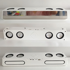 Miroir LED avec effets sonores stéréo <span class=keywords><strong>A4</strong></span>, basses sans fil, miroir de bureau, entrée ligne, haut-parleurs de jeu avec réveil intelligent - Product Image 5