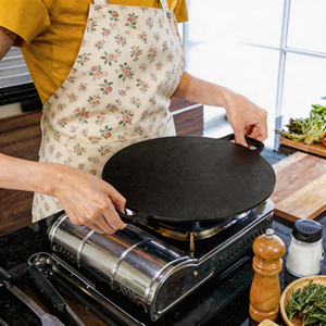 Padella Piana in <span class=keywords><strong>Ghisa</strong></span> da 37 cm con Logo Personalizzato, Pre-Stagionata, con Doppio Manico, Supporto OEM, Utensile da Cucina - Product Image 1