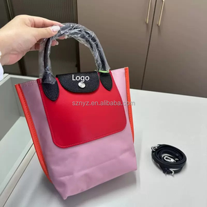 Bolso trenzado de nailon duradero, bolso hecho a mano, bolso de mano de gran capacidad para mujer, diseño de Color de contraste a la moda, elegante y práctico - Product Image 5