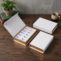 Boîte d'emballage en papier rigide recyclable de luxe avec revêtement UV pour cosmétiques, huiles essentielles et parfums, avec insert en mousse, idéale pour les petites entreprises