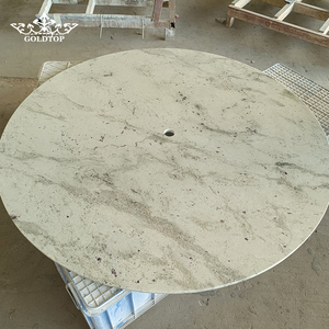 Goldtop Stone Polished Finish High Quality Andromeda <b>White</b> Granite Stone Table Tops for Apartment and Villa Dinning Room - Product Image 1