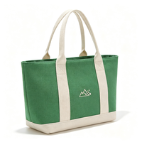Bolsa de Lona Resistente con Correa para el Hombro, Bolsa de Compras de Gran Capacidad, Logotipo Personalizado, Cierre Magnético con Cremallera, Bolsa Resistente