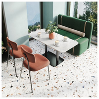 Meubles de style nordique de luxe pour restaurant, café, hôtel, canapé en velours, table et chaises sur mesure