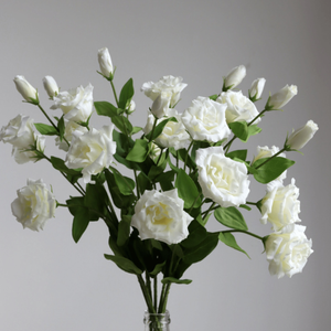 706 उच्च गुणवत्ता वाले हस्तनिर्मित नकली फूल की व्यवस्था शादी समारोह सजावटी वास्तविक स्पर्श कृत्रिम लिसीनथस फूल - Product Image 3