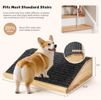 Vente en gros de rampes pour chiens en bois d'intérieur en lot de 3 pour escaliers avec surface en tapis Rampes pour animaux de compagnie à angle bas