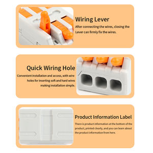 DIY GO Mini tuas cepat konektor konduktor kawat Universal kompak <span class=keywords><strong>2</strong></span>/3 Pin penyambungan blok Terminal Push-in 1 banyak keluar - Product Image 4
