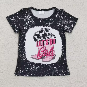 Summer Short Sleeve Girls Summer Top Western <strong>Cowgirl</strong> Print Pattern T <strong>Shirt</strong> for Girls - Product Image 4