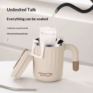 Large Capacity <b>Mug</b> 304 Stainless Steel Coffee Cup Cute Water Cup for Girls Office Insulated Coffee Cup - Product Image 2