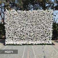 Mur de fleurs artificielles DKB en gros, toile de fond 2,4 m x 2,4 m, mur de fleurs en soie enroulable pour décoration de mariages et de festivals