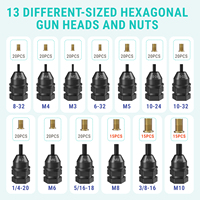 Adaptateur de perceuse industrielle de précision pour rivets M3-M10 3/8-16, mandrins métriques et impériaux, kit d'accessoires pour outil de rivetage électrique
