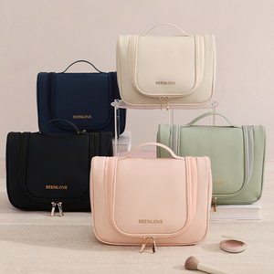 Вместительный Прочный портативный кожаный подвесной дорожный косметический мешок для хранения с застежкой-молнией в национальном стиле - Product Image 5