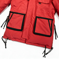 Parka d'hiver rouge personnalisée pour homme, très demandée, service OEM, avec col montant, coupe-vent, imperméable, respirante, coque épaisse