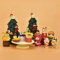 Cadeau de Noël, statue artisanale en résine représentant un animal du Père Noël, décoration miniature créative pour la maison