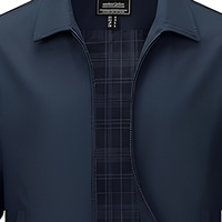 Veste décontractée pour homme à col à revers et fermeture éclair, légère, doublée à carreaux, style business décontracté