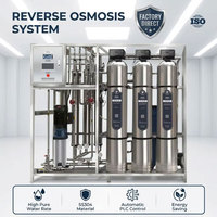 Système de purification d'eau par osmose inverse commercial 500LHP 1T en PRV/acier inoxydable avec filtration industrielle à contre-courant