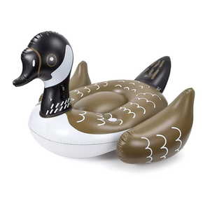 Flotteur géant gonflable pour piscine d'oie canadienne <span class=keywords><strong>Fun</strong></span> Summer Ride-On Water Raft Lounge avec porte-gobelet pour adultes et enfants - Product Image 3