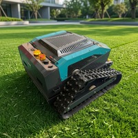 Livraison gratuite CE EPA Tondeuse robotisée tout-terrain à chenilles en caoutchouc de 700 mm de largeur, alimentée à l'essence 92, télécommandée