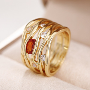 Anello a Strati Stile Rubino per Donne, Gioiello Elegante e di Lusso per le Dita - Product Image 2