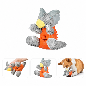 Jouet pour chien <span class=keywords><strong>Triceratops</strong></span>, distributeur <span class=keywords><strong>de</strong></span> friandises, jouet interactif en peluche et caoutchouc pour la distribution <span class=keywords><strong>de</strong></span> nourriture, pour chiens <span class=keywords><strong>de</strong></span> petite et moyenne taille, jouet à mâcher durable en forme <span class=keywords><strong>de</strong></span> dinosaure - Product Image 6